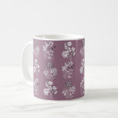 Monochrome Blume in Maul Kaffeetasse (Vorderseite Links)