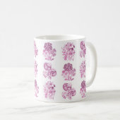Monochrome Blume in Rosa Kaffeetasse (VorderseiteRechts)