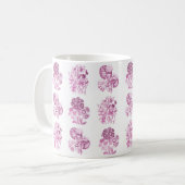 Monochrome Blume in Rosa Kaffeetasse (Vorderseite Links)