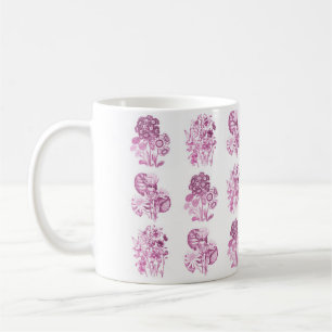 Monochrome Blume in Rosa Kaffeetasse