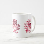 Monochrome Blume in Rot Kaffeetasse (VorderseiteRechts)