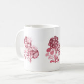 Monochrome Blume in Rot Kaffeetasse (Vorderseite Links)