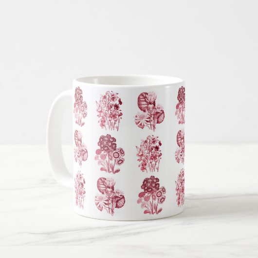 Monochrome Blume in Rot Kaffeetasse (Vorderseite Links)