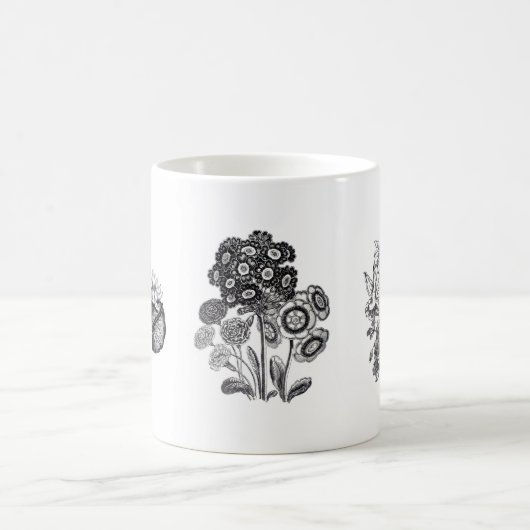 Monochrome Blume in Schwarzweiß Kaffeetasse (Mittel)