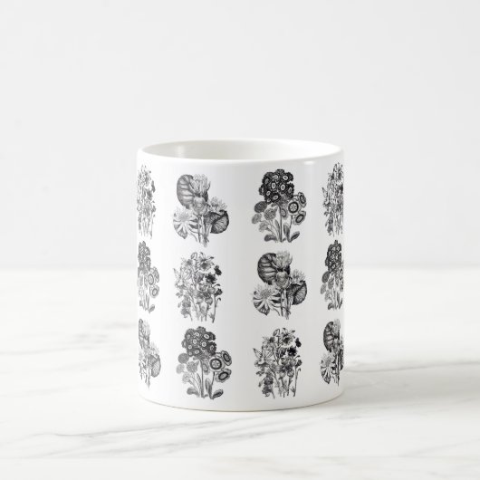 Monochrome Blume in Schwarzweiß Kaffeetasse (Mittel)