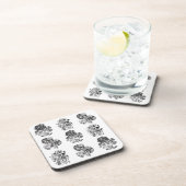 Monochrome Blume in Schwarzweiß Untersetzer (Rechte Seite)