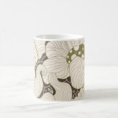 Monochrome Blume Kontur stilvolle elegante Blume Kaffeetasse (Mittel)