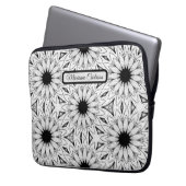 Monochrome Blume Muster Notebook-Sieb Laptopschutzhülle (Vorderseite Links)