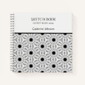 Monochrome Blume Notizblock (Vorderseite)