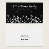 Monochrome Blume ・ Ohrring-Hoops-Display-Karte (Vorne & Hinten)