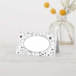 Monochrome Blume Platzkarte