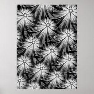 Monochrome Blume Poster