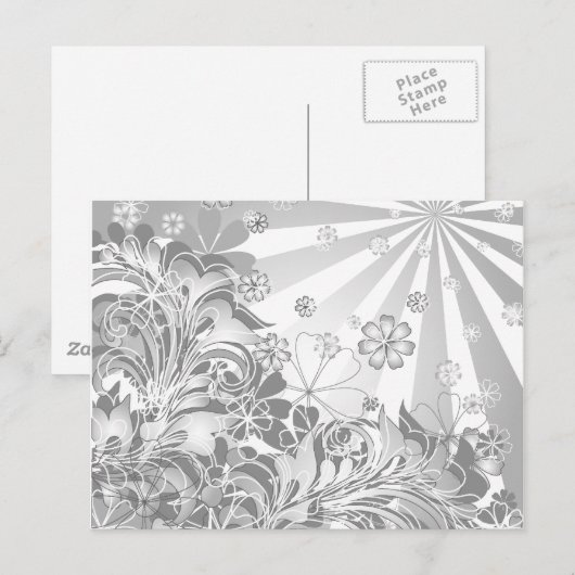 monochrome Blume Postkarte (Vorne/Hinten)