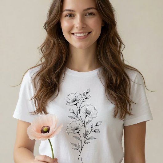 Monochrome Blume T-Shirt