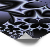 Monochrome Blume und Diamanten Poster (Ecke)