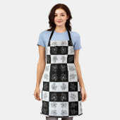 Monochrome Blume und Prüfmuster Schürze (Getragen)