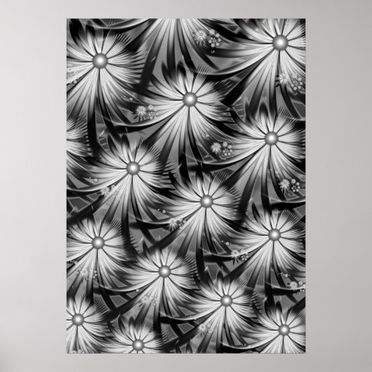 Monochrome Blumen Poster (Vorne)
