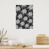 Monochrome Blumen Poster (Küche)