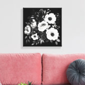 Monochrome Blumengestecke Leinwanddruck (Insitu (Wohnzimmer))