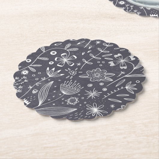 Monochrome Blumenreihe Untersetzer (angewinkelt)