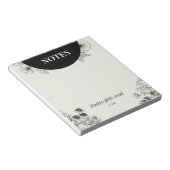 Monochrome Blumenseiten-Notizseite Notizblock (angewinkelt)