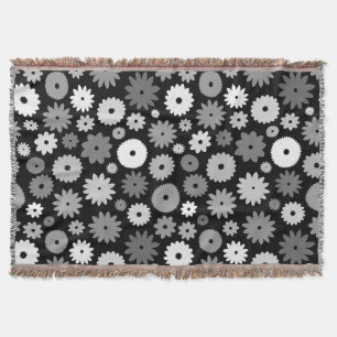 Monochrome Blüten großes Muster Decke