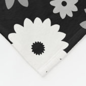 Monochrome Blüten großes Muster Fleecedecke (Ecke)