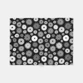 Monochrome Blüten großes Muster Fleecedecke (Vorderseite (Horizontal))