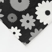 Monochrome Blüten großes Muster Fleecedecke (Ecke)
