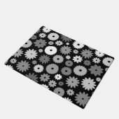 Monochrome Blüten großes Muster Fußmatte (Schrägansicht)