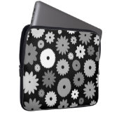 Monochrome Blüten großes Muster Laptopschutzhülle (Vorne Rechts)