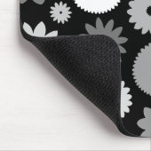 Monochrome Blüten großes Muster Mousepad (Ecke)