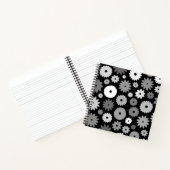 Monochrome Blüten großes Muster Notizblock (Innenseite)