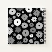 Monochrome Blüten großes Muster Notizblock (Rückseite)