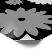 Monochrome Blüten großes Muster Poster (Ecke)