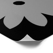 Monochrome Blüten großes Muster Poster (Ecke)