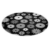 Monochrome Blüten großes Muster Schneidebrett (Ecke)