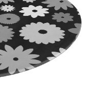 Monochrome Blüten großes Muster Schneidebrett (Ecke)
