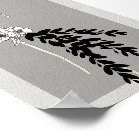 Monochrome Blüten Poster (Ecke)