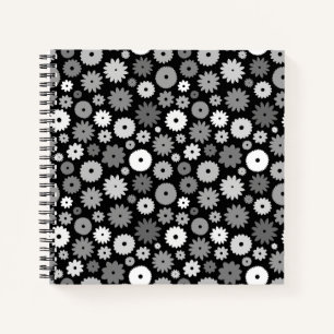 Monochrome Blüten Wiederholungsmuster Case-Mate iP Notizblock