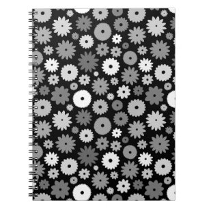 Monochrome Blüten Wiederholungsmuster Case-Mate iP Notizblock