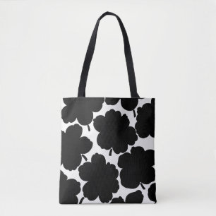 Monochrome Blütenfarbe Schwarz & Weiß Tasche