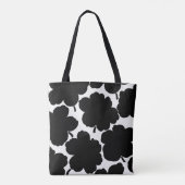 Monochrome Blütenfarbe Schwarz & Weiß Tasche (Rückseite)