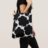 Monochrome Blütenfarbe Schwarz & Weiß Tasche (Von Nahem)