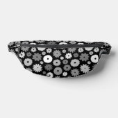 Monochrome Blütenmuster Bauchtasche (Ablage )