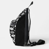 Monochrome Blütenmuster Crossbody Bag (Rechts)