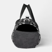 Monochrome Blütenmuster Duffle Bag (Rechts)