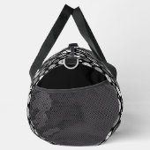 Monochrome Blütenmuster Duffle Bag (Rechts)