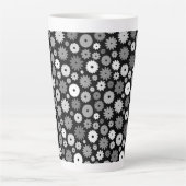 Monochrome Blütenmuster Milchtasse (Vorderseite)