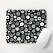 Monochrome Blütenmuster Mousepad (Mit Mouse)